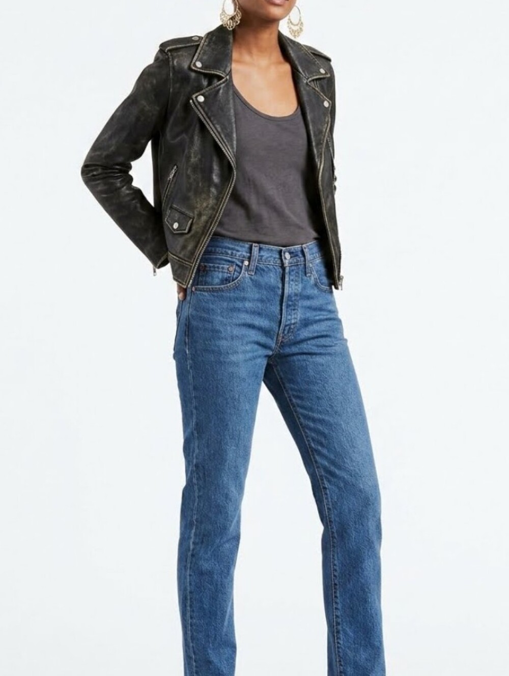 LEVI 501 32x32 Classic Blue Women's Button-Fly Jeans